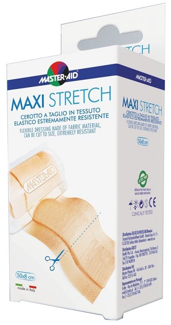 MASTER-AID STRETCH CEROTTO A TAGLIO IN TESSUTO ELASTICO RESISTENTE 50 X 8 CM - Newepa Srl