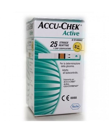 STRISCE MISURAZIONE GLICEMIA ACCU-CHEK ACTIVE STRIPS 25 PEZZI INF RETAIL - Newepa Srl