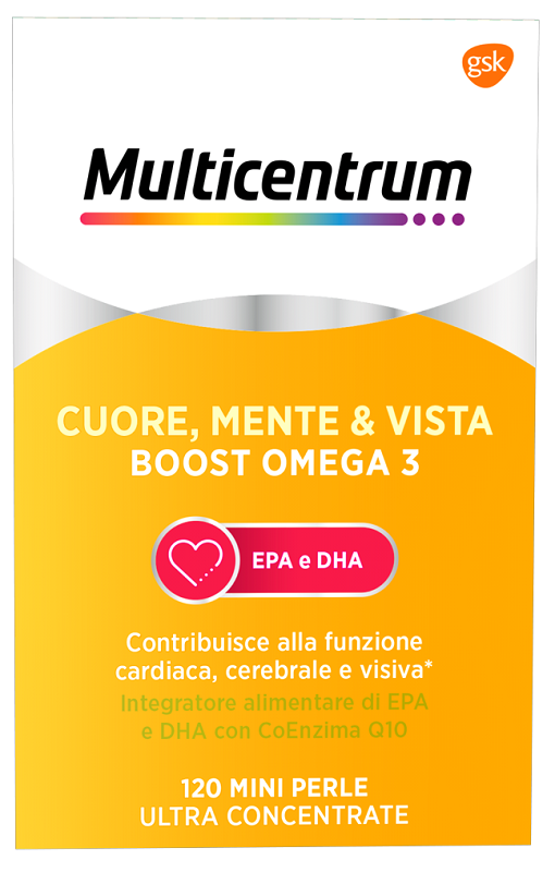 MULTICENTRUM CUORE MENTE E VISTA BOOST OMEGA 3 120 MINI PERLE - Newepa Srl