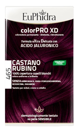 EUPHIDRA COLORPRO XD 465 CAST RUBINO GEL COLORANTE CAPELLI IN FLACONE + ATTIVANTE + BALSAMO + GUANTI - Newepa Srl
