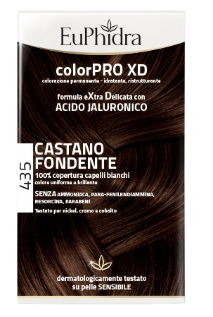 EUPHIDRA COLORPRO XD 435 CASTANO FONDENTE GEL COLORANTE CAPELLI IN FLACONE + ATTIVANTE + BALSAMO + GUANTI - Newepa Srl