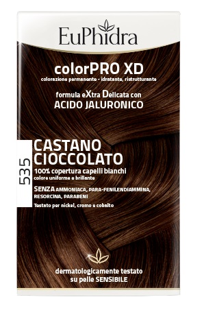 EUPHIDRA COLORPRO XD 535 CASTANO CIOCCOLATO GEL COLORANTE CAPELLI IN FLACONE + ATTIVANTE + BALSAMO + GUANTI - Newepa Srl