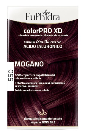 EUPHIDRA COLORPRO XD 550 MOGANO GEL COLORANTE CAPELLI IN FLACONE + ATTIVANTE + BALSAMO + GUANTI - Newepa Srl