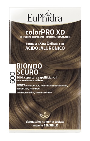 EUPHIDRA COLORPRO XD 600 BIONDO SCURO GEL COLORANTE CAPELLI IN FLACONE + ATTIVANTE + BALSAMO + GUANTI - Newepa Srl