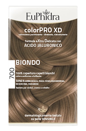 EUPHIDRA COLORPRO XD 700 BIONDO GEL COLORANTE CAPELLI IN FLACONE + ATTIVANTE + BALSAMO + GUANTI - Newepa Srl