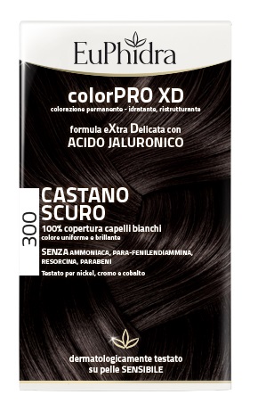 EUPHIDRA COLORPRO XD 300 CASTANO SCURO GEL COLORANTE CAPELLI IN FLACONE + ATTIVANTE + BALSAMO + GUANTI - Newepa Srl