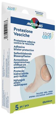 IDROCOLLOIDE MASTER-AID FOOTCARE VESCICHE TALLONE 69X44 MM 5 PEZZI A1 - Newepa Srl