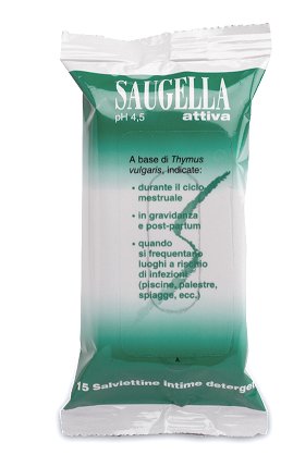 SAUGELLA ATTIVA SALVIETTINE 15 BUSTINE - Newepa Srl