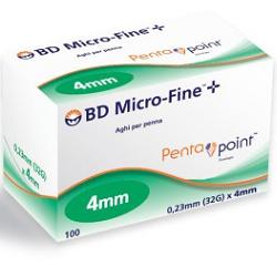 AGO PER PENNA DA INSULINA BD MICROFINE PENTAPOINT GAUGE 32 4 MM 100 PEZZI - Newepa Srl