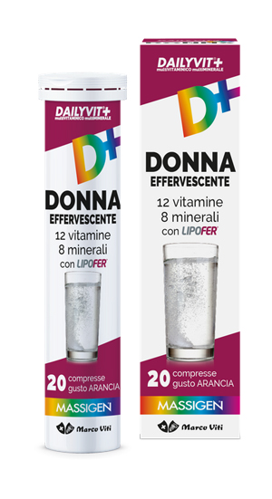 MASSIGEN DONNA MULTIVITAMINICO E MULTIMINERALE EFFERVESCENTE 20 COMPRESSE - Newepa Srl