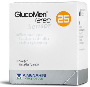STRISCE MISURAZIONE GLICEMIA GLUCOMEN AREO SENSOR 25 PEZZI - Newepa Srl