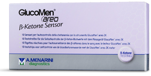 STRISCE MISURAZIONE CHETONEMIA GLUCOMEN AREO B-KETONE SENSOR 10 PEZZI - Newepa Srl