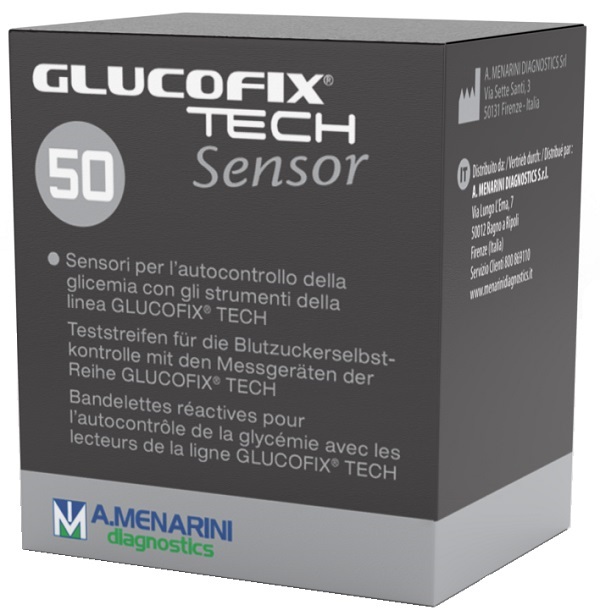 STRISCE MISURAZIONE GLICEMIA GLUCOFIX TECH SENSOR 50 PEZZI - Newepa Srl