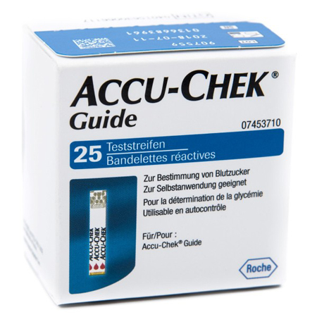 STRISCE MISURAZIONE GLICEMIA ACCU-CHEK GUIDE 25 PEZZI CONFEZIONE RETAIL - Newepa Srl