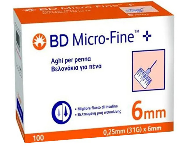 AGO PER PENNA DA INSULINA BD MICROFINE GAUGE 31 6MM 100 PEZZI - Newepa Srl