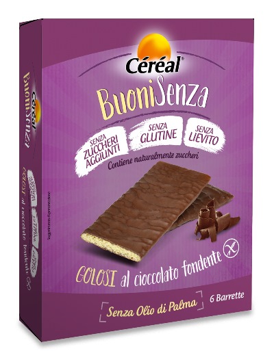 CEREAL BUONI SENZA GOLOSI CIOCCOLATO FONDENTE 6 X 17 G - Newepa Srl