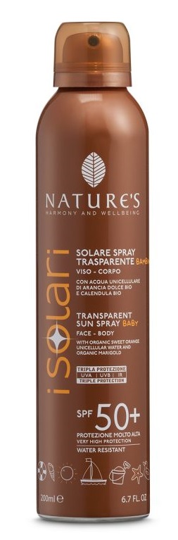 NATURE'S I SOLARI SPRAY TRASPARENTE BAMBINI SPF50+ 200 ML - Newepa Srl