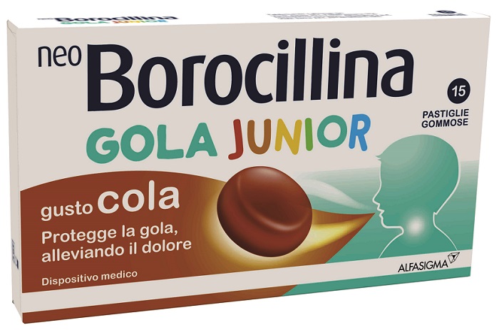 NEOBOROCILLINA GOLA JUNIOR 15 PASTIGLIE GUSTO COLA - Newepa Srl
