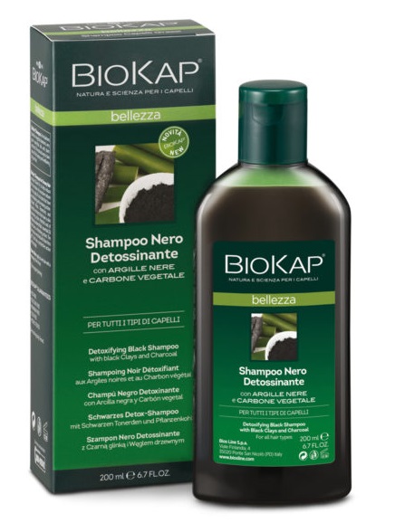 BIOKAP BELLEZZA SHAMPOO NERO DETOSSINANTE 200 ML BIOSLINE - Newepa Srl