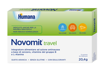 NOVOMIT TRAVEL 12 GOMME DA MASTICARE GUSTO ARANCIA - Newepa Srl