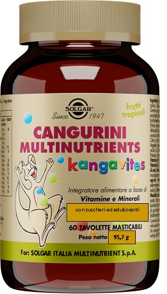CANGURINI MULTINUTRIENTS FRUTTI TROPICALI 60 TAVOLETTE - Newepa Srl