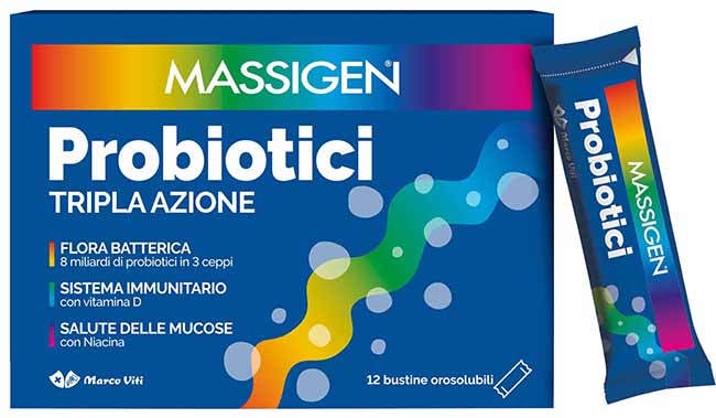 MASSIGEN PROBIOTICI 12 STICKPACK DA 1 G PREZZO PIENO - Newepa Srl