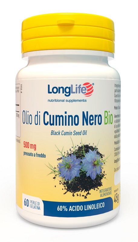 LONGLIFE OLIO DI CUMINO NERO BIO 60 PERLE IN GELATINA - Newepa Srl