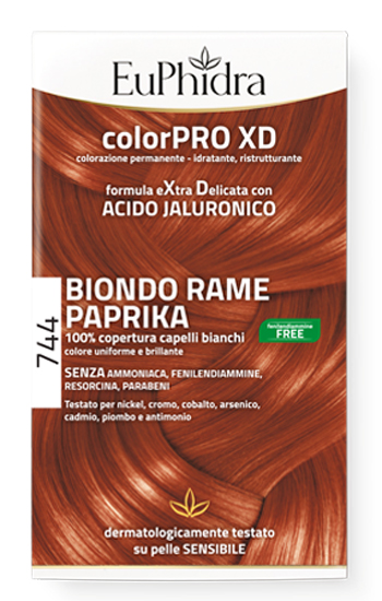 EUPHIDRA COLORPRO GEL COLORANTE CAPELLI XD 744 PAPRIKA 50 ML IN FLACONE + ATTIVANTE + BALSAMO + GUANTI - Newepa Srl