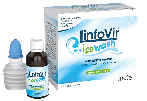 SOLUZIONE SALINA ISOTONICA LINFOVIR ISOWASH 8 FLACONI DA 60 ML - Newepa Srl
