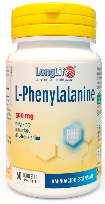 LONGLIFE L-PHENYLALANINE 500 MG 60 TAVOLETTE RIVESTITE DA 900 MG - Newepa Srl