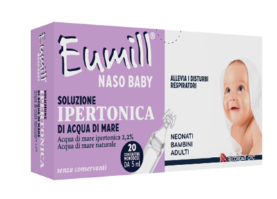 EUMILL NASO BABY SOLUZIONE IPERTONICA 20 CONTENITORI MONODOSE 5 ML - Newepa Srl