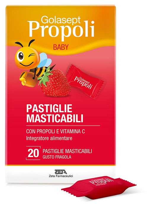 GOLASEPT PROPOLI BABY FRAGOLA 20 PASTIGLIE MASTICABILI - Newepa Srl