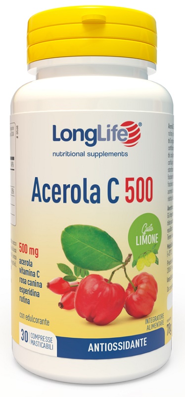 LONGLIFE ACEROLA C500 LIMONE 30 COMPRESSE MASTICABILI - Newepa Srl