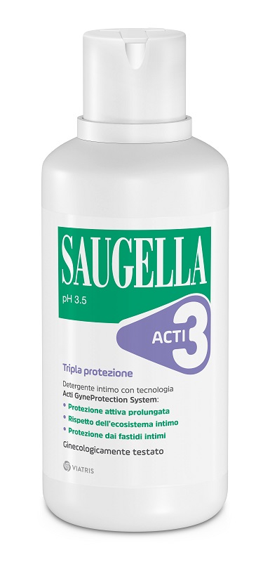 SAUGELLA ACTI3 TRIPLA PROTEZIONE DETERGENTE INTIMO 500 ML - Newepa Srl