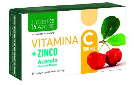 LIGNE DE PLANTES VITAMINA C 500 MG + ZINCO ACEROLA E MANNA DI BAMBU' 60 CAPSULE - Newepa Srl