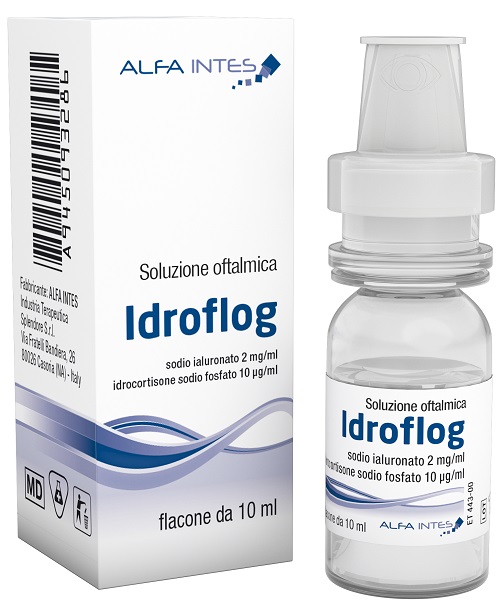 SOLUZIONE OFTALMICA IDROFLOG ACIDO IALURONATO 2 MG/ML E IDROCORTISONE SODIO FOSFATO 10 MCG/ML 10 ML - Newepa Srl