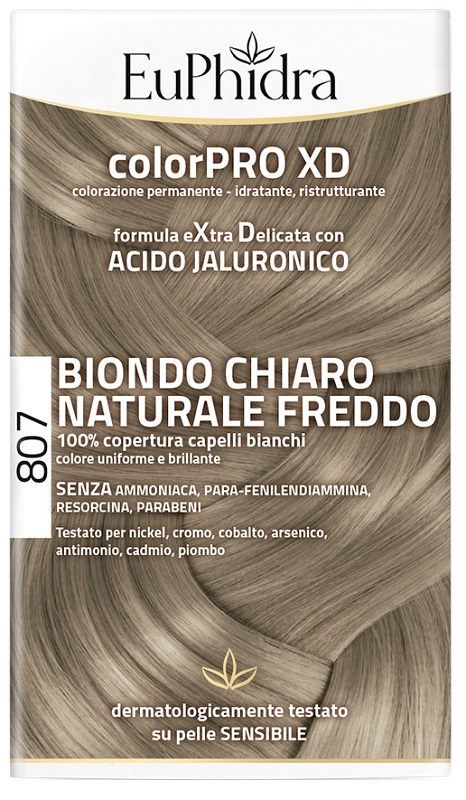 EUPHIDRA COLORPRO XD 807 BIONDO CHIARO NATURALE F COLORE + ATTIVANTE + BALSAMO + CUFFIA + GUANTI - Newepa Srl