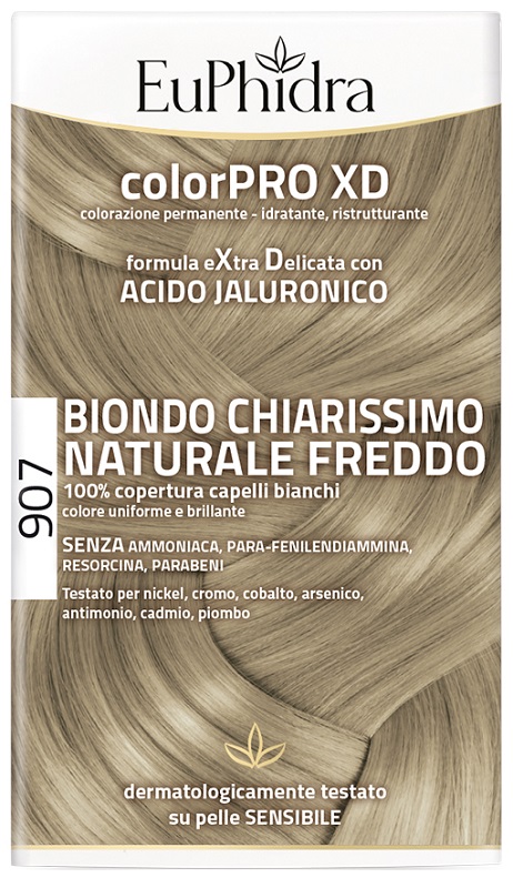 EUPHIDRA COLORPRO XD 907 BIONDO CHIARO MOGANO NATURALE F COLORE + ATTIVANTE + BALSAMO + CUFFIA + GUANTI - Newepa Srl