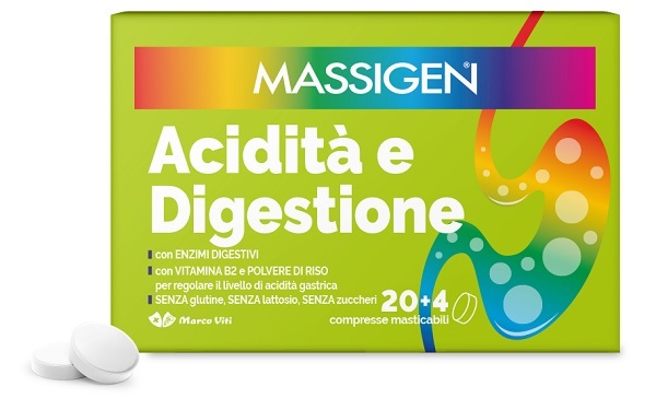 MASSIGEN ACIDITA' E DIGESTIONE 24 COMPRESSE MASTICABILI - Newepa Srl
