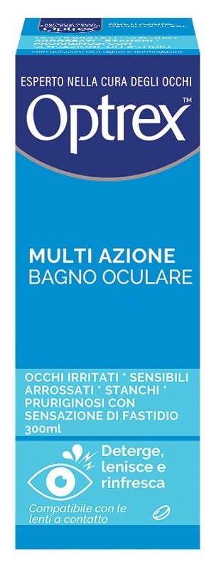 BAGNO OCULARE OPTREX MULTI AZIONE 300 ML + OCCHIERA FLESSIBILE - Newepa Srl