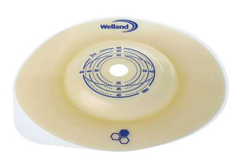 PLACCA PER COLOSTOMIA CONVESSA RITAGLIABILE AURUM2 DIAMETRO 13-35 MM FLANGIA 55 MM 5 PEZZI - Newepa Srl