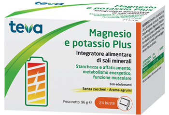MAGNESIO POTASSIO PLUS TEVA 24 BUSTINE SENZA ZUCCHERI AROMA AGRUMI - Newepa Srl