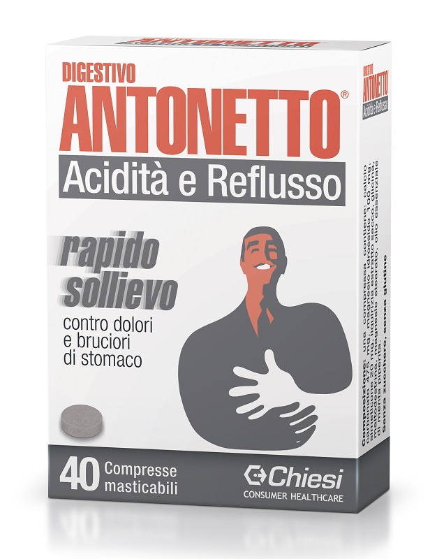 DIGESTIVO ANTONETTO ACIDITA' E REFLUSSO 40 COMPRESSE MASTICABILI - Newepa Srl