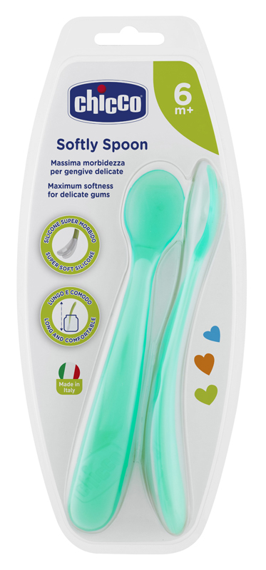 CHICCO CUCCHIAIO SILICONE MASCHILE BI PACK 6M+ - Newepa Srl