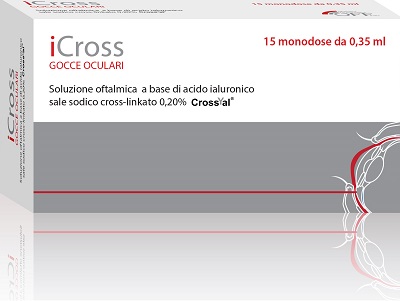 ICROSS SOLUZIONE OFTALMICA ACIDO IALURONICO CROSS-LINKATO 0,2% 15 MONODOSI DA 0,35 ML - Newepa Srl
