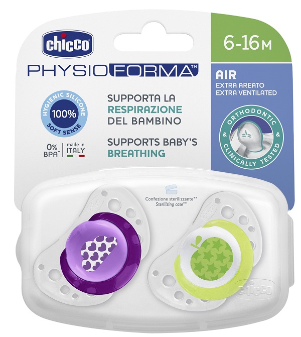 CHICCO SUCCHIETTO AIR GIRL IN SILICONE 6-16 MESI 2 PEZZI - Newepa Srl