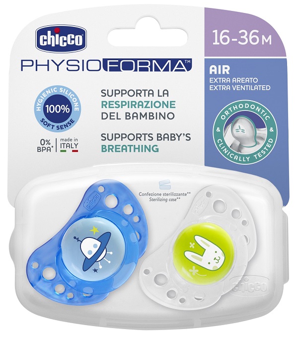 CHICCO SUCCHIETTO AIR BOY IN SILICONE 16-36 MESI 2 PEZZI - Newepa Srl