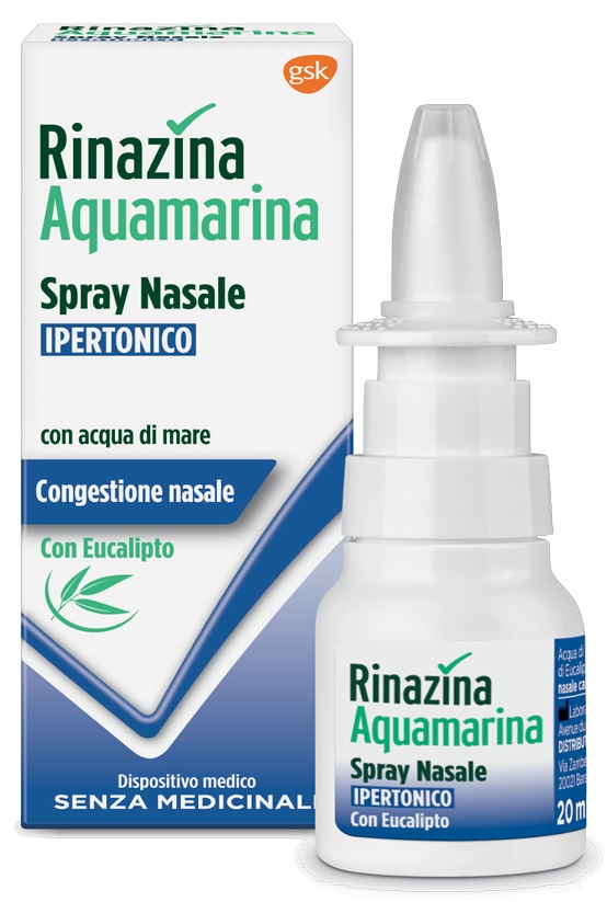 RINAZINA AQUAMARINA SPRAY NASALE IPERTONICO CON EUCALIPTO 20 ML - Newepa Srl