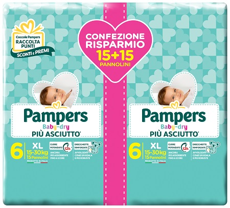 PAMPERS BABY DRY DUO DWCT XL 30 PEZZI - Newepa Srl