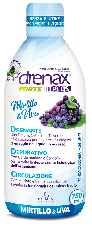 DRENAX FORTE PLUS ORIGINALE CON MIRTILLO E UVA 750 ML - Newepa Srl